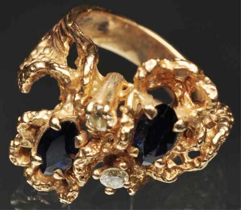 Appraisal: K Y Gold Diamond Sapphire Ring Weight grams dwt Condition