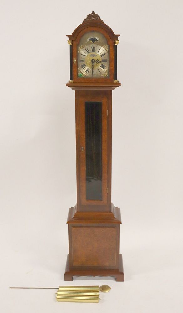 Appraisal: Walnut Grandmother Clock Nice original patina on case and clock