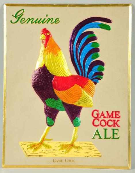 Appraisal: Raised Tin Game Cock Ale Advertising Sign Description Easel back