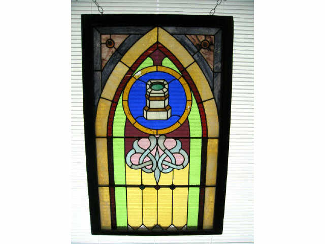 Appraisal: Victorian Stained Glass Window jeweled