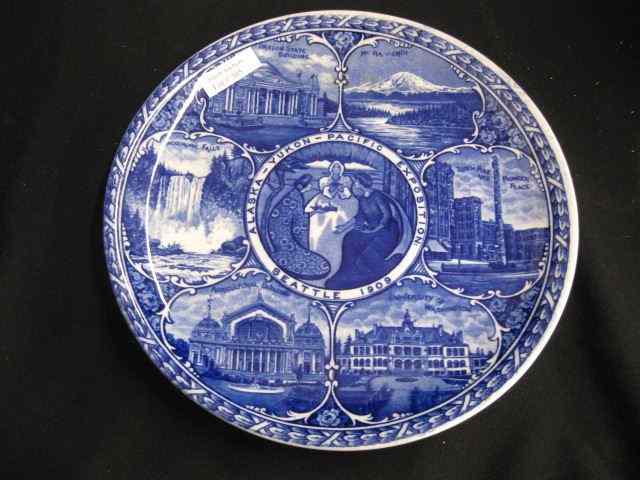 Appraisal: Alaska-Yukon Exposition Plate blue ironstone by Rowland Marsellus '' excellent