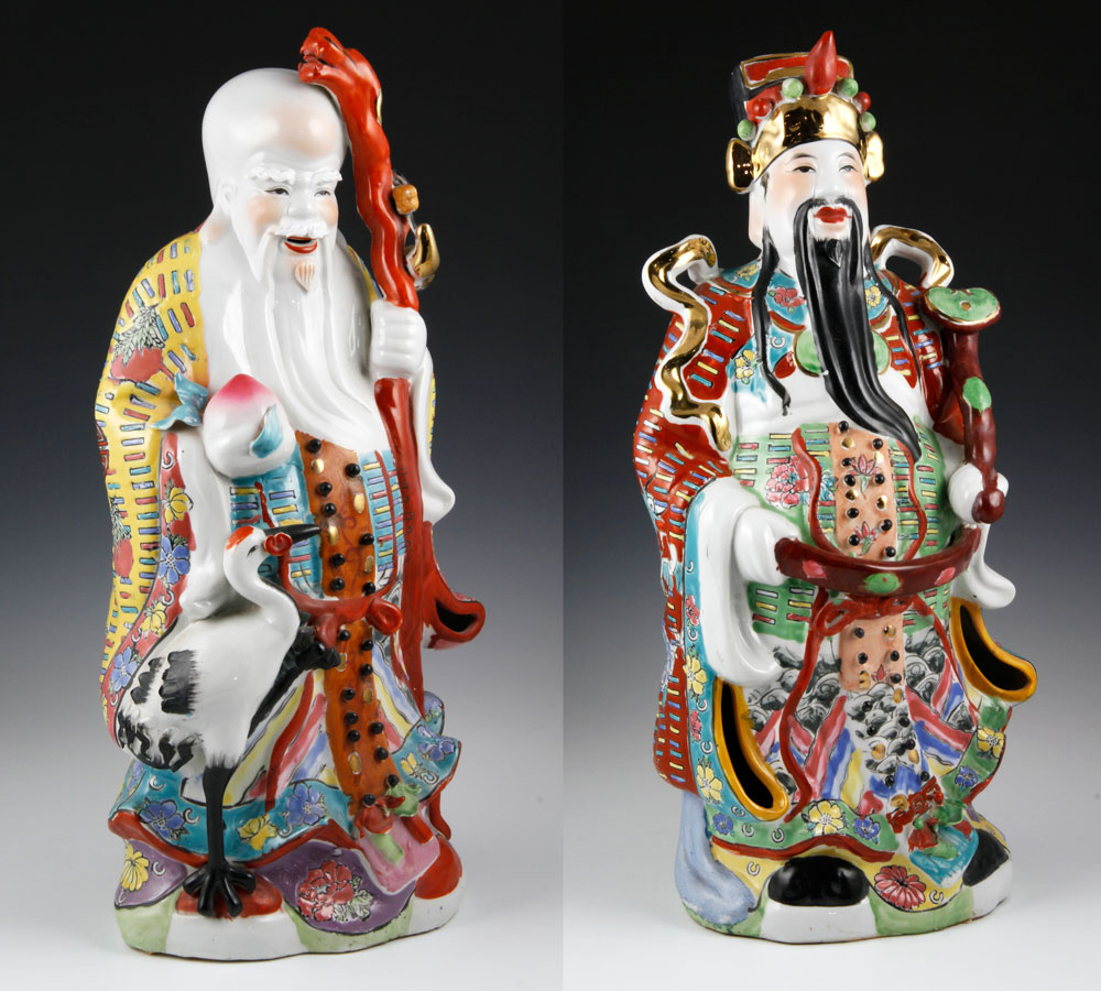 Appraisal: - Two Chinese Porcelain Figures Lot of two Chinese figures