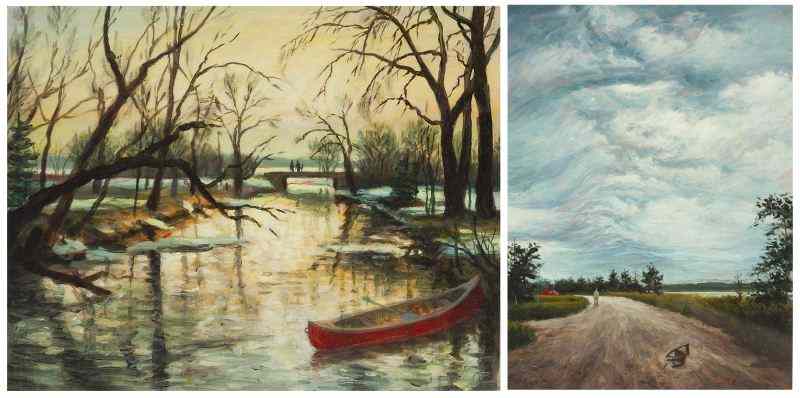 Appraisal: Barry Roal Carlsen WI Two Worksthe first an oil on