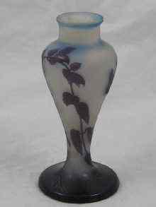 Appraisal: A Galle cameo glass vase the Art Nouveau form bluish