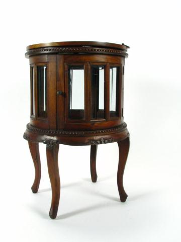 Appraisal: Mahogany Period Style Vitrine Tea Table with two door full