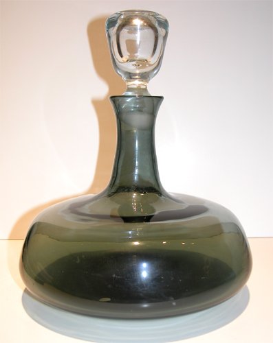 Appraisal: Artist Blenko Glass Company Title Charcoal Blenko Glass Decanter with