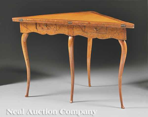 Appraisal: An Italian Burled Walnut and Fruitwood Games Table late th