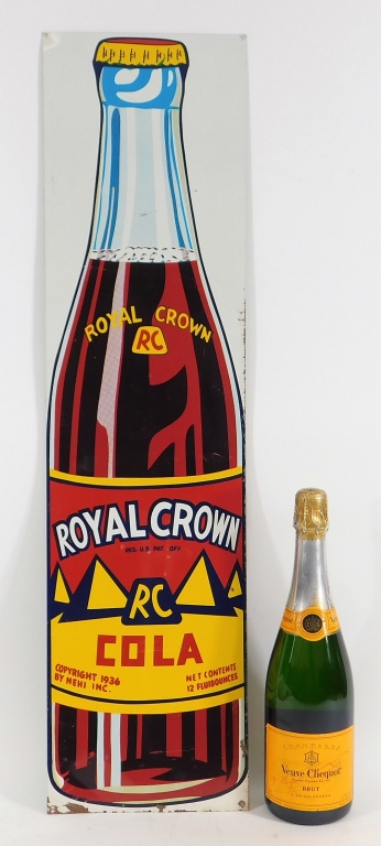 Appraisal: NEHI ROYAL CROWN COLA TIN BOTTLE ADVERTISING SIGN United States