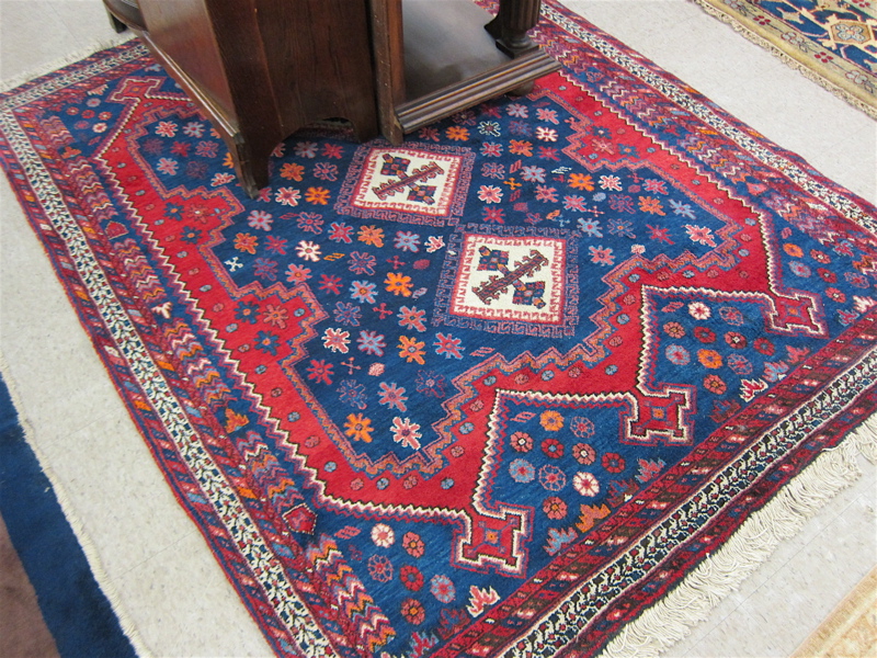 Appraisal: PERSIAN AFSHAR AREA RUG hand knotted in traditional Afshar design