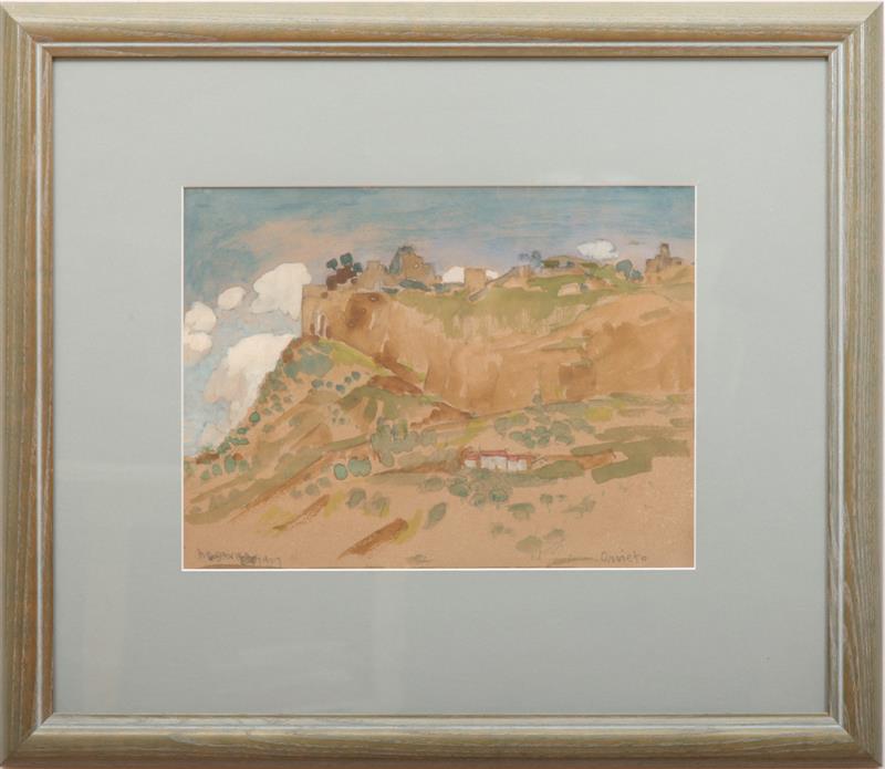 Appraisal: ATTRIBUTED TO ARTHUR B DAVIES - ORVIETO Watercolor with gouache