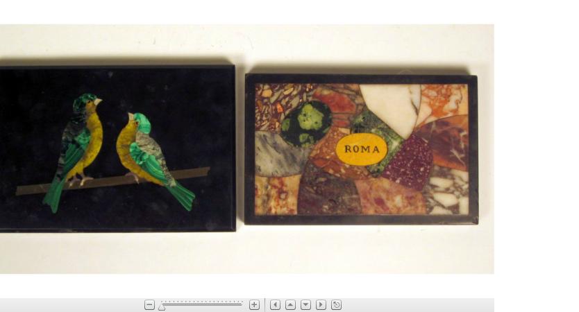 Appraisal: Two Italian pietra dura plaquesOne depicting a pair of chaffinches