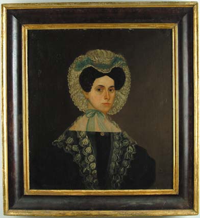 Appraisal: UNSIGNED Mid- th Century ANCESTRAL PORTRAIT OF A WOMAN WITH