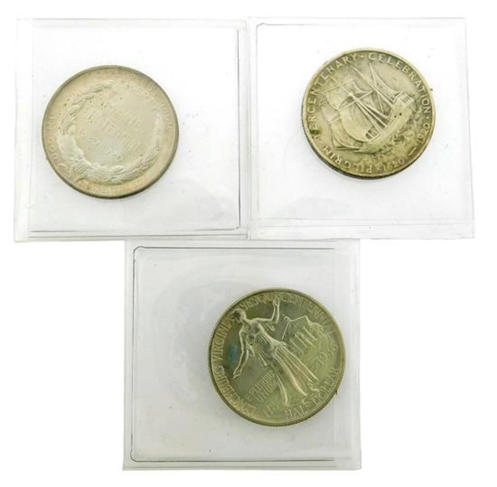 Appraisal: COINS Lot of three US classic commemoratives Includes Pilgrim Lynchburg