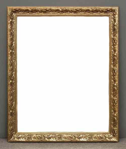 Appraisal: A th Century rectangular picture frame deeply moulded with leaf