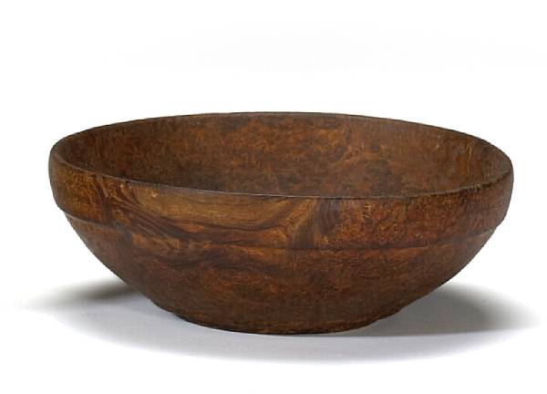 Appraisal: A small burlwood bowl th century diameter in cm height