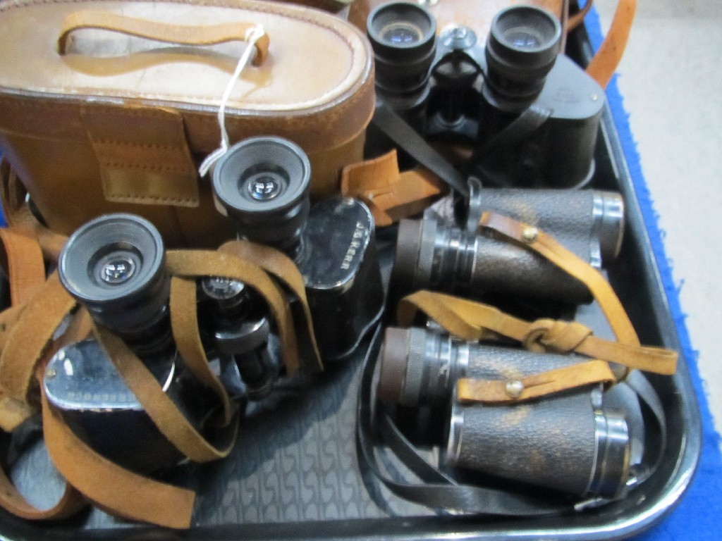 Appraisal: A lot comprising three pairs of binoculars with cases