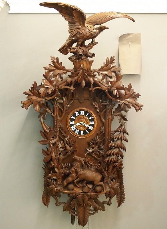 Appraisal: German Cuckoo clock A large German Black Forest carved cuckoo