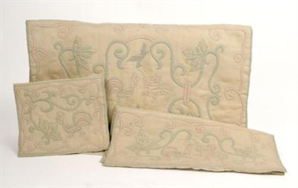 Appraisal: Group of French silk lingerie bags WIth floral and hen