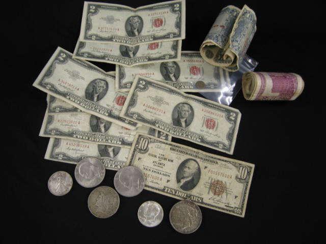 Appraisal: Estate Coin Paper Money Lot silver dollars notes more