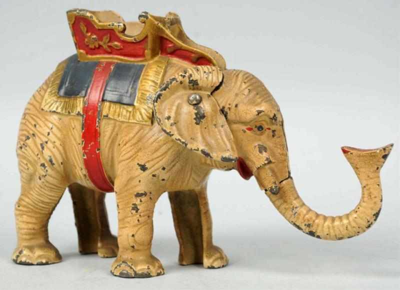 Appraisal: Cast Iron Hubley Elephant Mechanical Bank Original paint Condition Excellent