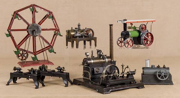 Appraisal: Group of steam toys to include a power plant tw