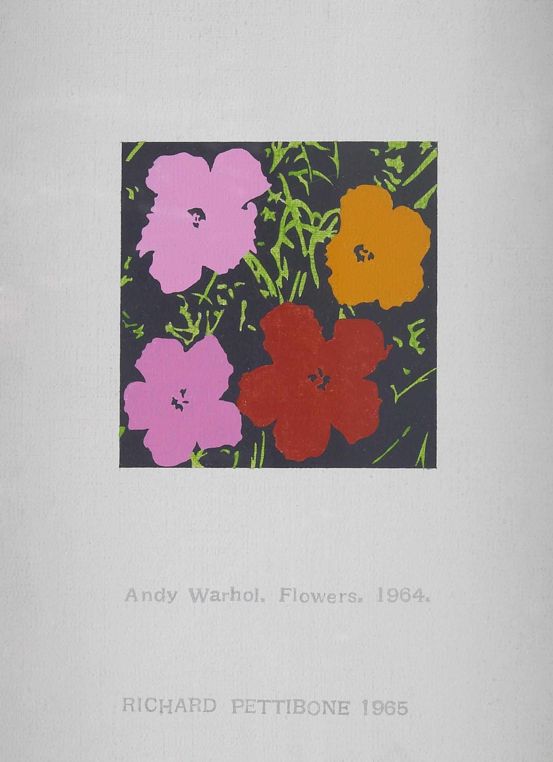 Appraisal: Richard Pettibone American born Andy Warhol Flowers titled and stamped