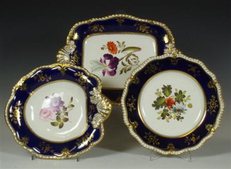 Appraisal: A th century English porcelain part fruit service each decorated