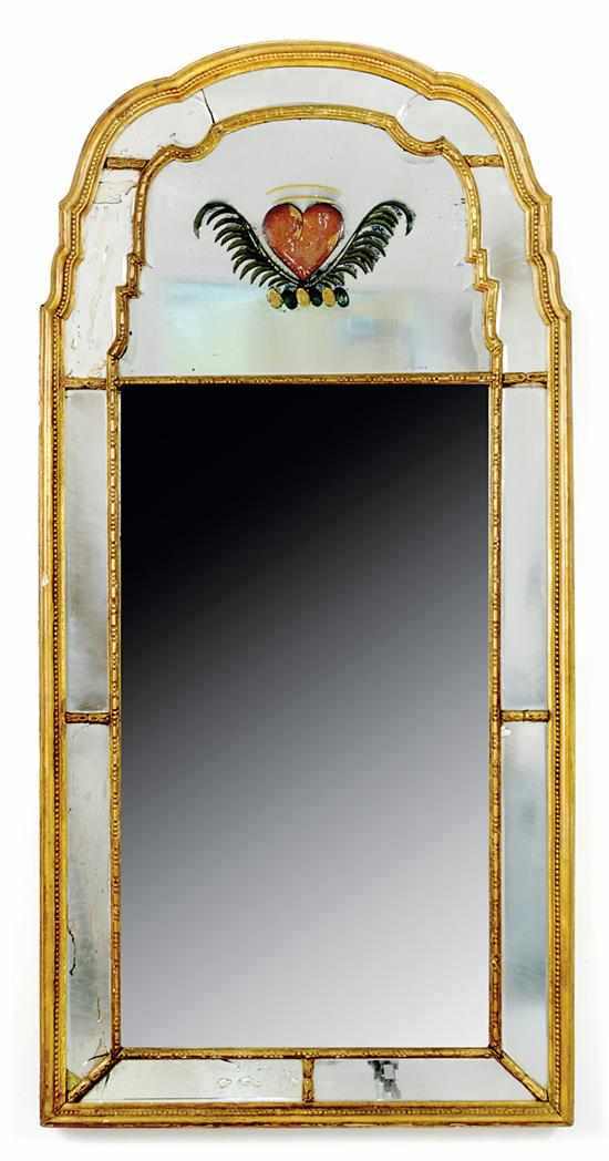 Appraisal: Queen Anne style carved gilt-gesso pier mirror late th early