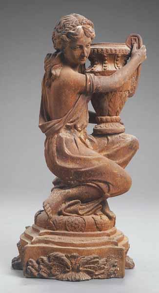 Appraisal: A Cast Iron Figure of a Neo-Classical Maiden and Urn