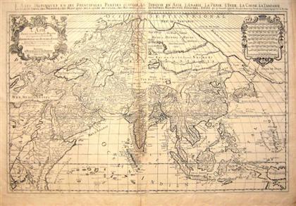 Appraisal: piece Engraved Map with Outline Color Sanson N icholas L'Asie