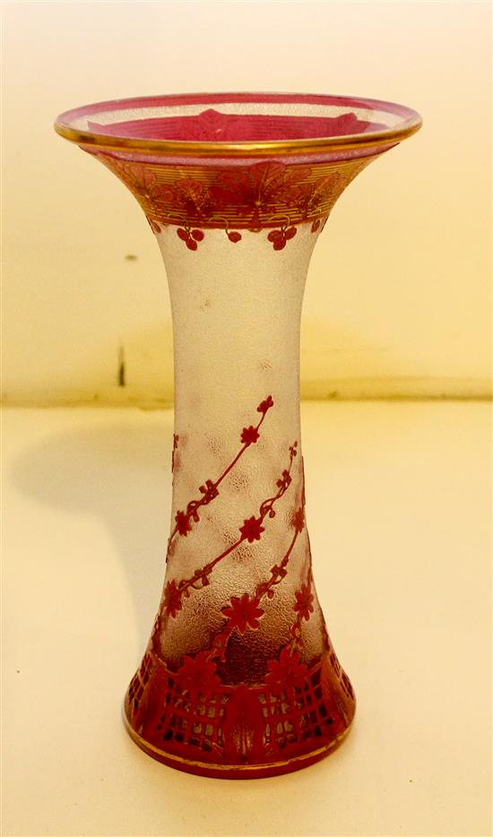 Appraisal: Sale Lot A Cameo Glass Vase Attributed to Mont Joye