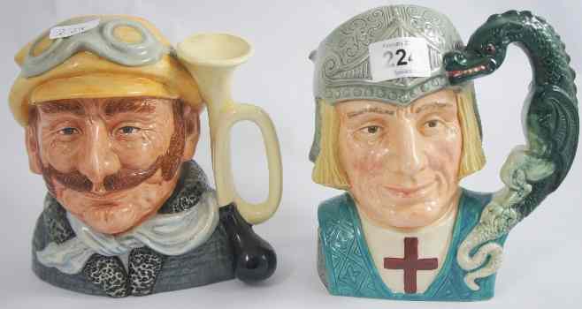 Appraisal: Royal Doulton Large Character Jug St George D crack to