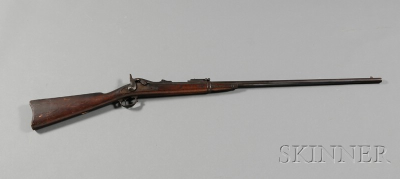 Appraisal: Model Springfield Trapdoor Rifle half stock ring missing at the