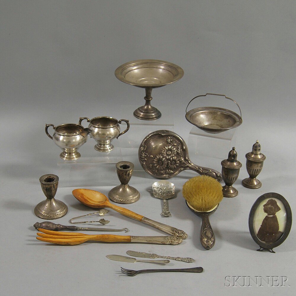 Appraisal: Group of Sterling Silver Tableware and Flatware including a compote