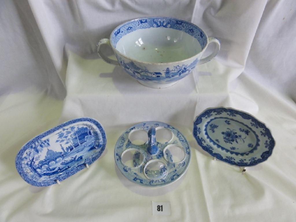 Appraisal: A collection of th century blue and white printed ceramics