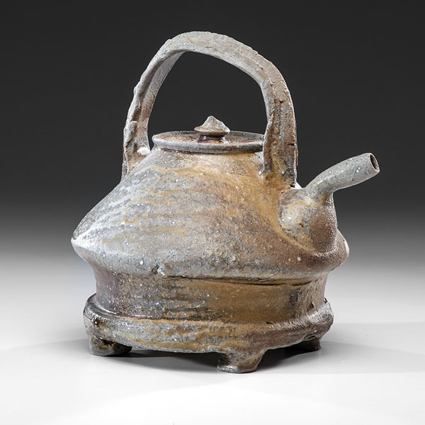 Appraisal: Teapot ca Wood-fired Stoneware ht wd dp in Artist signature