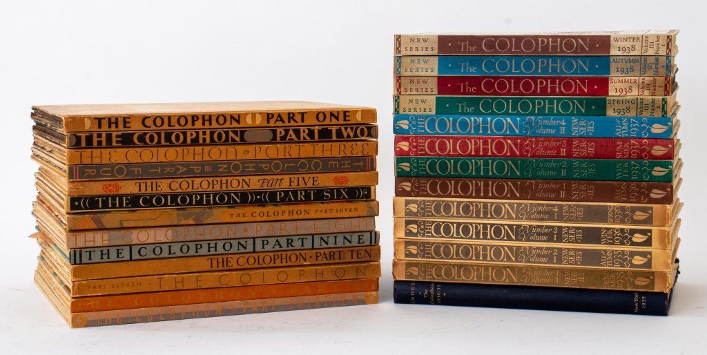 Appraisal: THE COLOPHON BOOK COLLECTOR'S QUARTERLY VOLS Twenty-six volumes of the