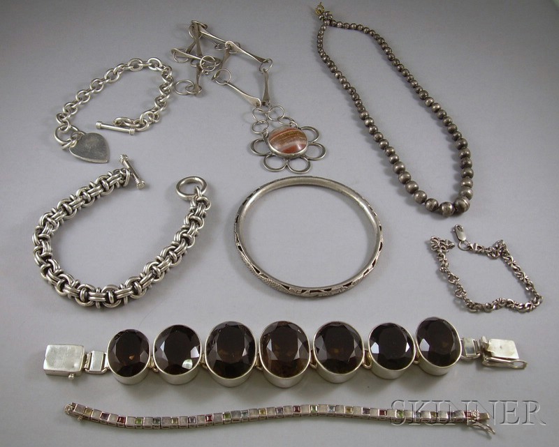 Appraisal: Group of Sterling and Silver Jewelry including two sterling and