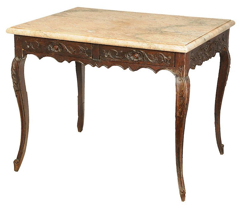 Appraisal: Provencial Louis XV Marble Top Table French late th century