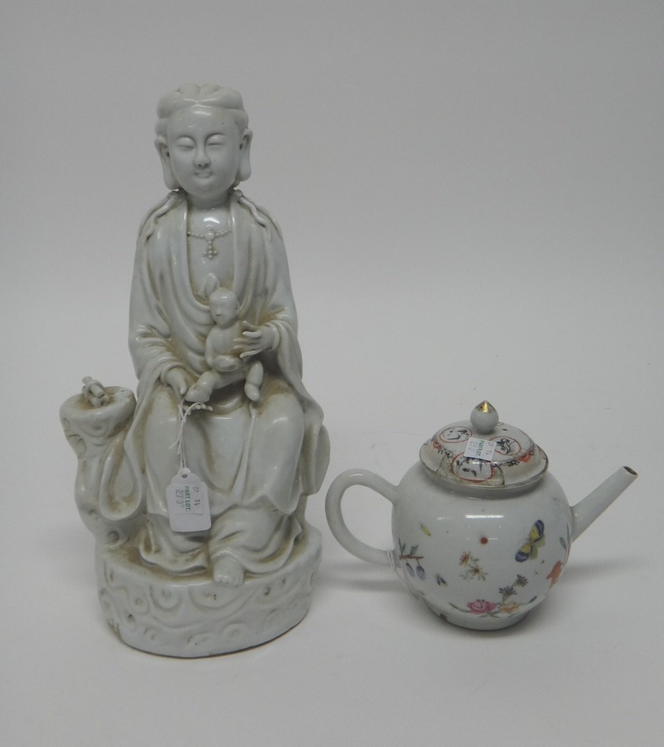 Appraisal: A Chinese porcelain famille-rose' bullet shaped teapot and a matching