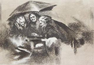 Appraisal: Harvey Dinnerstein lithograph Harvey Dinnerstein American - - Three Witches-