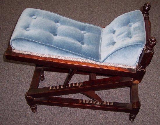 Appraisal: An early th Century gout stool the upholstered top above