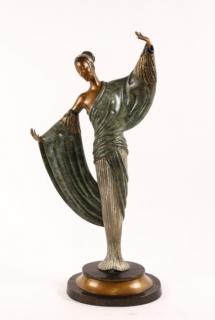 Appraisal: Erte Lim Ed Bronze Sculpture In the Evening Erte Romain