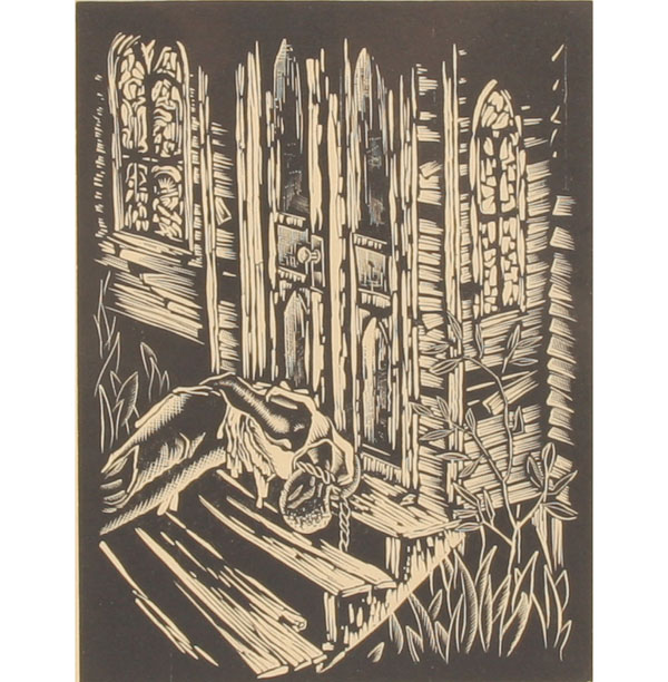 Appraisal: Wood block print Lynching x pencil signed titled and dated