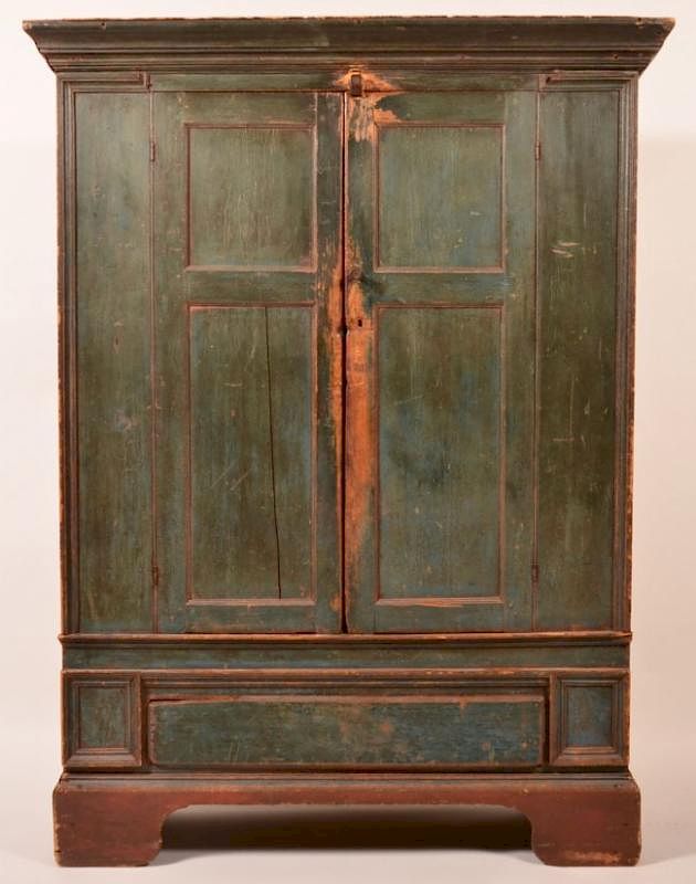 Appraisal: Virginia th Century Painted Softwood Cupboard Virginia th Century Painted