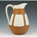 Appraisal: William Brownfield Westminster two-tone pitcher with brown basket weave molded