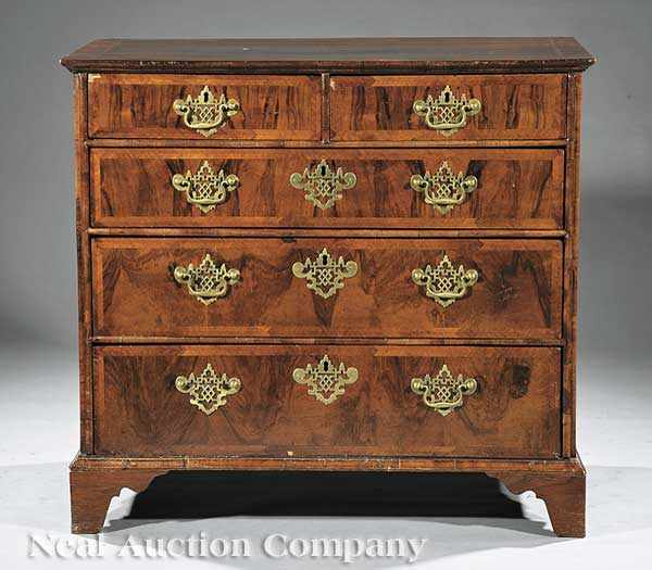 Appraisal: An Antique Georgian Inlaid Walnut Chest of Drawers probably th