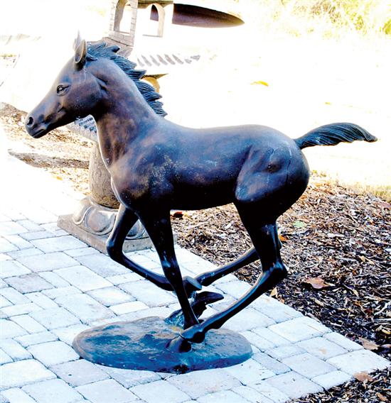 Appraisal: Continental school th century GALLOPING PONY bronze with dark patina