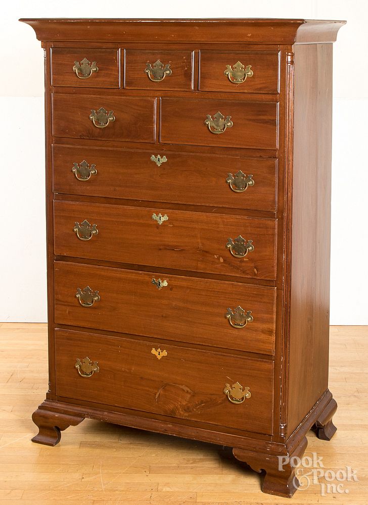 Appraisal: Pennsylvania Chippendale cherry tall chest Pennsylvania Chippendale cherry tall chest