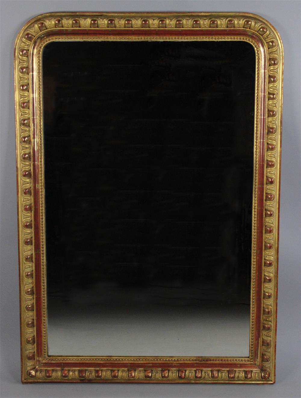 Appraisal: CLASSICAL STYLE GILT AND PAINT DECORATED WALL MIRROR having a